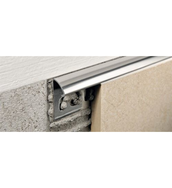 بروقرس زاوية سراميك سل استيل لمعة كروم مدورة PJACML125