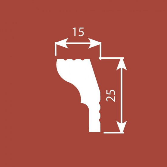 باخميس كورنيش ديكور 25مم×15مم×2متر روسي K010