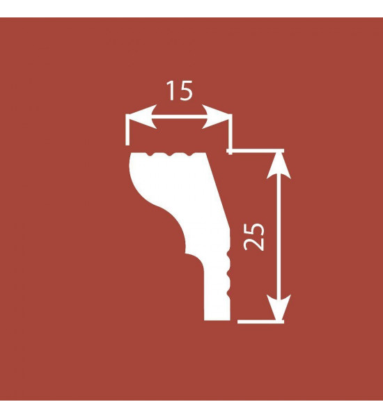باخميس كورنيش ديكور 25مم×15مم×2متر روسي K010