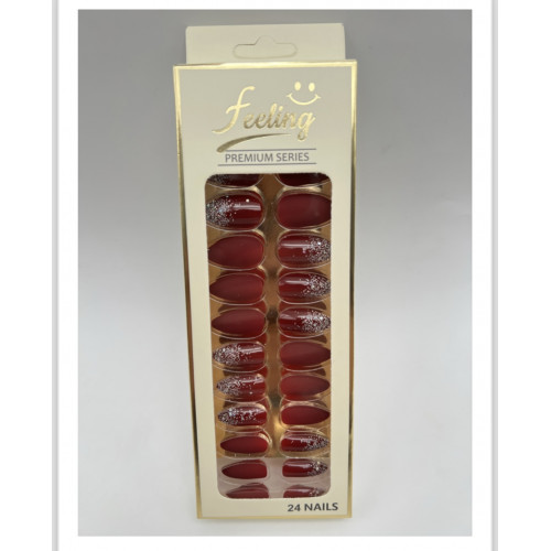 اظافر صناعية قليتر بلاصق ذاتي 24 ظفر (اللون الخمري) اظافر صناعية قليتر بلاصق ذاتي 24 ظفر (اللون الخمري)