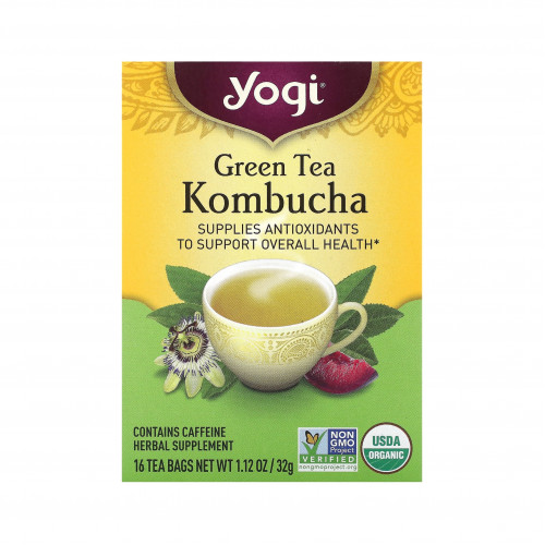 شاي كومبوتشا الأخضر، 16 كيس شاي (32 جم) شاي كومبوتشا الأخضر، 16 كيس شاي (32 جم)