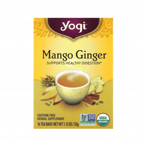 شاي المانجو والزنجبيل الخال من الكافيين من يوجي 16 كيس 32 جم شاي المانجو والزنجبيل الخال من الكافيين من يوجي 16 كيس 32 جم
