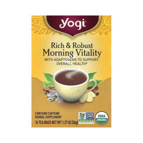 شاي الحيوية الصباحية غنية وقوية، 16 كيس شاي من يوجي (36 جم) شاي الحيوية الصباحية غنية وقوية، 16 كيس شاي من يوجي (36 جم)