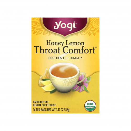 شاي يوغي راحة الحلق بالعسل والليمون من يوجي ، 16 كيس شاي يوغي راحة الحلق بالعسل والليمون من يوجي ، 16 كيس