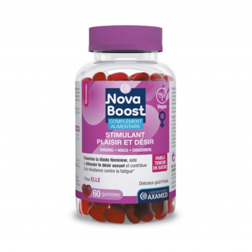 مكمل غذائي بنكهة الفراولة منخفضة السكر من نوفابوست 60 كبسولة