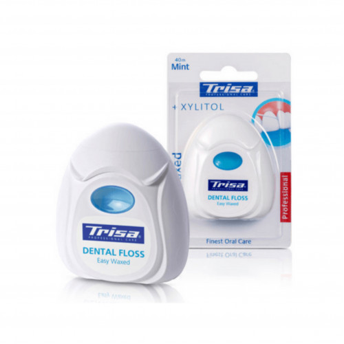 خيط تنظيف اسنان احترافي سهل مشمع من تريسا، اخضر مينت، 40 متر خيط تنظيف اسنان احترافي سهل مشمع من تريسا، اخضر مينت، 40 متر