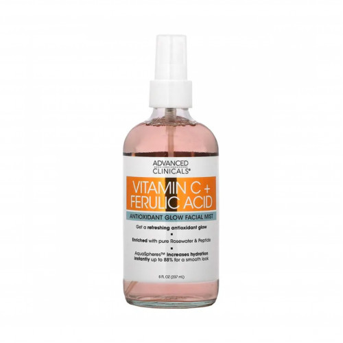 فيتامين سي + حمض الفيروليك،بخاخ الوجه المضاد للأكسدة من ادفانس كلينيكلز 237مل فيتامين سي + حمض الفيروليك،بخاخ الوجه المضاد للأكسدة من ادفانس كلينيكلز 237مل