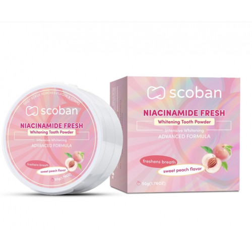 بودرة تبييض الأسنان من سكوبان – نكهة الخوخ (50 جم)