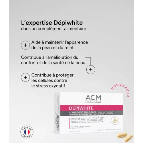 مكمل غذائي ديبي وايت من أي سي إم 60 كبسولة مكمل غذائي ديبي وايت من أي سي إم 60 كبسولة