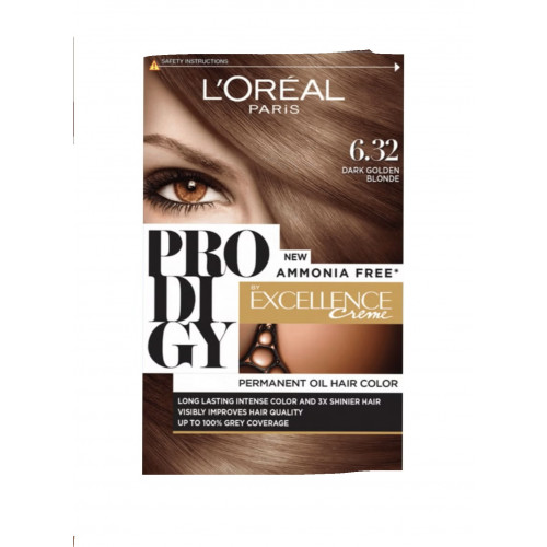لوريال باريس صبغة بروديجي اشقر ذهبي غامق 6.32 لوريال باريس صبغة بروديجي اشقر ذهبي غامق 6.32