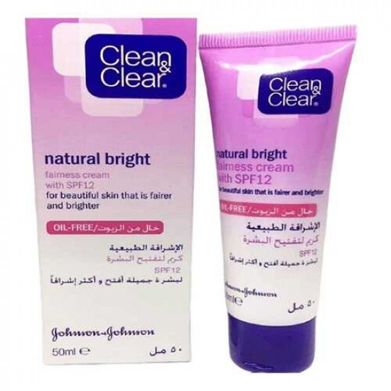 كريم لتفتيح البشرة الإشراقة الطبيعية بحماية من الشمس SPF12 من كلين اند كلير - 50مل كريم لتفتيح البشرة الإشراقة الطبيعية بحماية من الشمس SPF12 من كلين اند كلير - 50مل