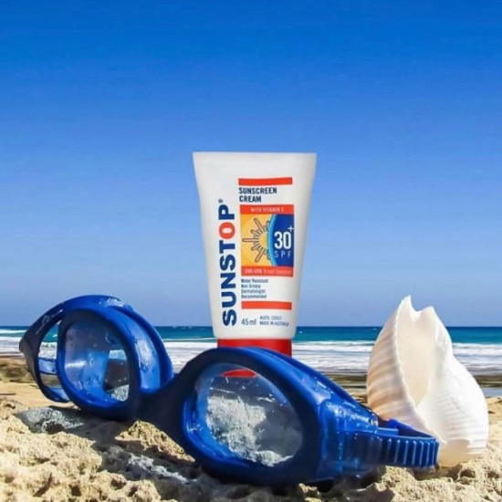 كريم واقي شمس بعامل حماية 30 SPF بفيتامين إي من صن ستوب - 120 مل كريم واقي شمس بعامل حماية 30 SPF بفيتامين إي من صن ستوب - 120 مل