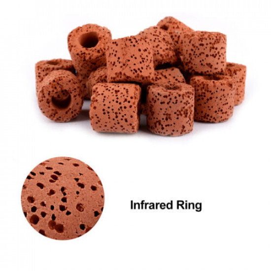 سيراميك أسطواني مصنوعة من الصخور البركانية 500 جرام - Bacteria breathing ring red