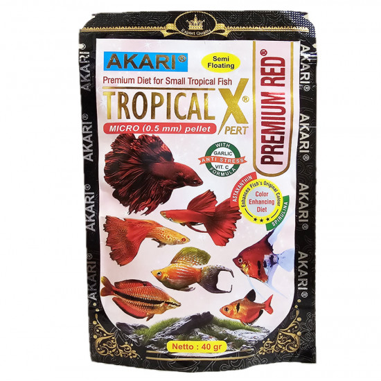 غذاء الأسماك الصغيرة للمحترفين وتقليل الإجهاد - Akari tropical X RED