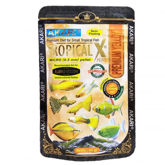 غذاء الأسماك الصغيرة للمحترفين وتقليل الإجهاد - Akari tropical X YELLOW