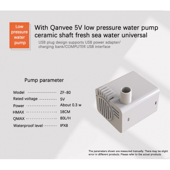حوض كامل صغير مميز مع فلتر وإضاءة USB من شركة - QANVEE aquarium
