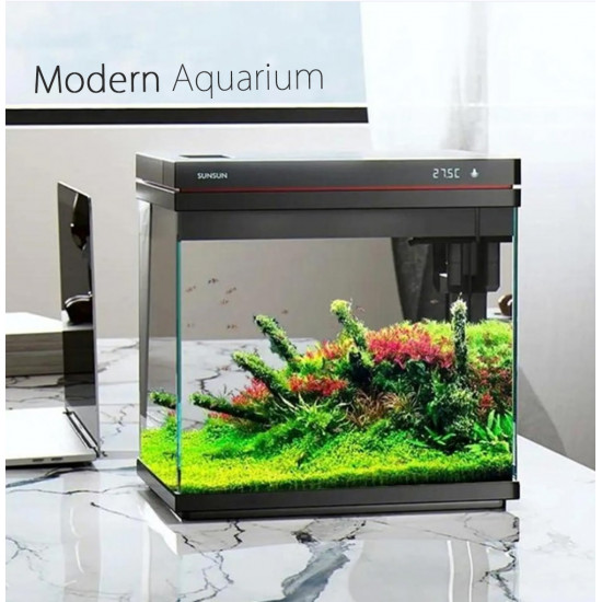 حوض الكرستال المودرن الإحترافي المميز مع فلتر وإضاءة نهرية من شركة - SUNSUN aquarium