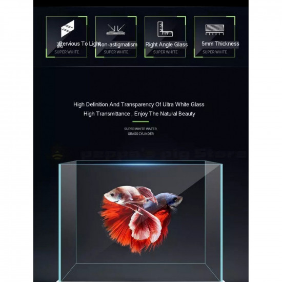 حوض زجاجي سوبر كلير حجم 90x45x20 سم - Shallow aquarium
