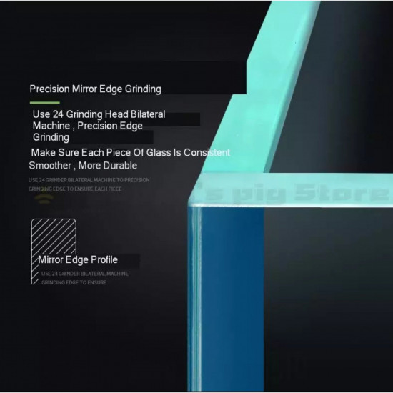 حوض زجاجي سوبر كلير حجم 90x45x20 سم - Shallow aquarium