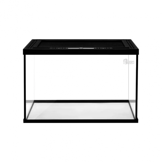 حوض زجاجي مع غطاء أسود لزواحف بحجم صغير ووسط - vivarium aquarium
