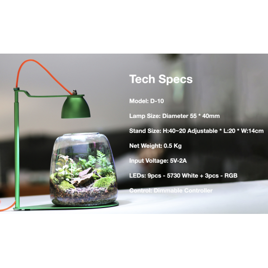 إضاءة LED RGB ذكية مع قاعدة من الألمينيوم - MicMol Drop black