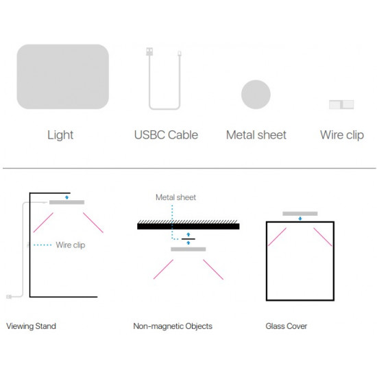 إضاءة LED RGB ذكية مع قاعدة من الألمينيوم مغناطيس - MicMol magnetic light