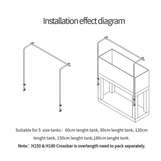 ستاند إحترافي من الأستانلس ستيل غير قابل لصدأ بـ 3 أحجام متعددة - WEEK AQUA Back style lighting bracket
