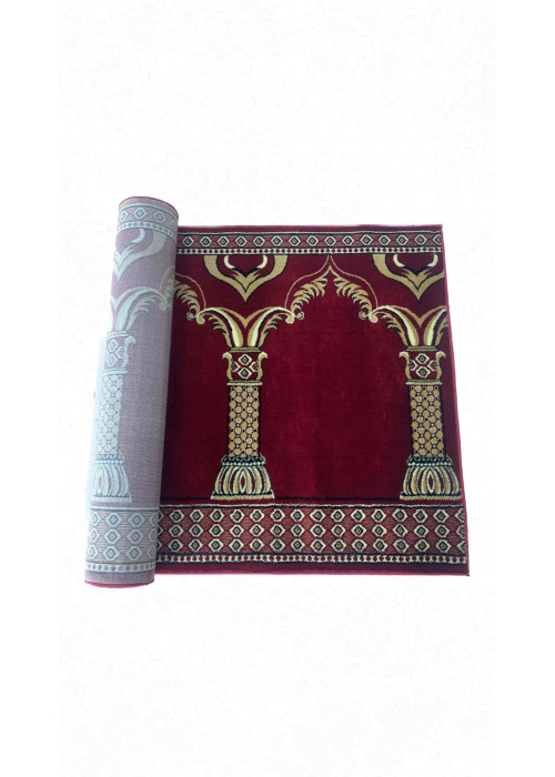 سجاد مصلى رول  صف لون احمر 