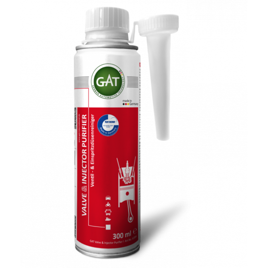 منظف بخاخات بنزين (معالج تنظيف البخاخات والبلوف) Valve & Injector Purifier 300 ml. GAT منظف بخاخات بنزين (معالج تنظيف البخاخات والبلوف) Valve & Injector Purifier 300 ml. GAT