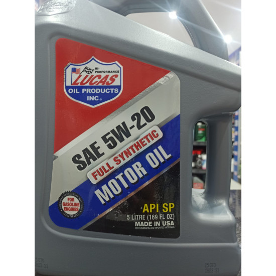 زيت لوكاس Lucas فول سينثتيك 5W‑20 – 5كوارت – API SP زيت لوكاس Lucas فول سينثتيك 5W‑20 – 5كوارت – API SP