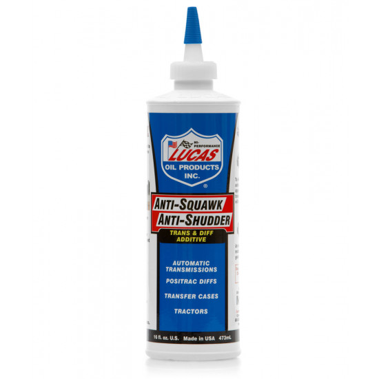 لوكاس معالج الاصوات و الاهتزازات في البطيخة و الدفرنس و الدبل 473 مل Lucas Oil Anti Squawk/Anti-Shudder لوكاس معالج الاصوات و الاهتزازات في البطيخة و الدفرنس و الدبل 473 مل Lucas Oil Anti Squawk/Anti-Shudder
