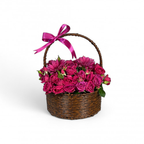 سلة ورد فوشيا سلة ورد فوشيا
