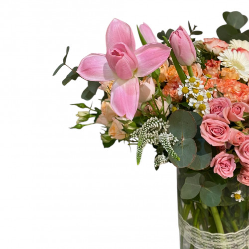 فازة الهيدرنجا والتوليب الفاخرة