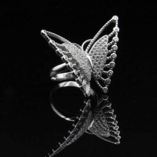 خاتم من الفضة الأصلية عيار 925 كود (007040)