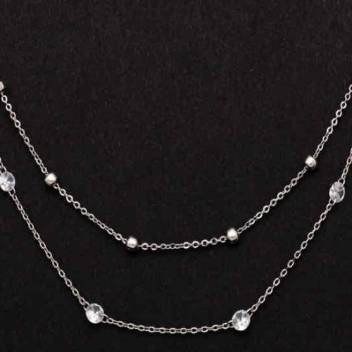 عقد  دورين ناعم فضة عيار 925 كود (00٥٠٢٠)