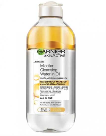 Garnier ماء تنظيف ميسيلار بزيت الأرغان المغربي من سكين أكتيف، 400 مل