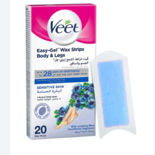 ايزي جل شرائح شمعية لإزالة شعر الجسم للبشرة الحساسة من فيت , 20 شريحة