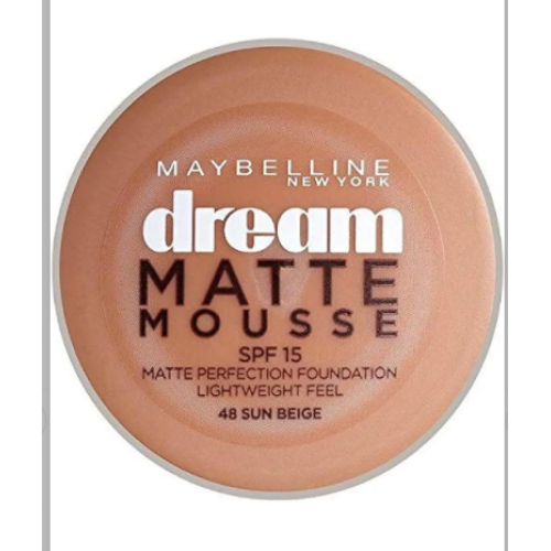 Maybelline New York كريم أساس وبرايمر دريم مات موس من مايبيلين بعامل حماية من الشمس 15، 048 بيج شمسي، 18 مل Maybelline New York كريم أساس وبرايمر دريم مات موس من مايبيلين بعامل حماية من الشمس 15، 048 بيج شمسي، 18 مل