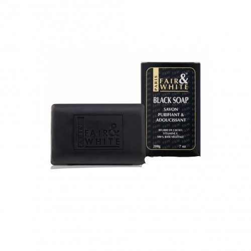 صابونة الفحم المنشط السوداء لتطهير وتنشيط البشرة من فير اند وايت - 200 جرام