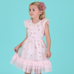 فستان وردي مطرز