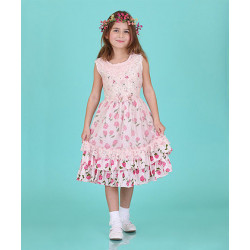 فستان مطرز بالورود