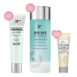 مجموعة ثلاثية لعلاج المسام وازالة اللمعان وتهيئة البشرة وترطيبها من ات كوزمتيك