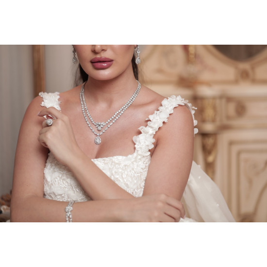 طقم الماس  من مجموعة دازل برايد ذهب عيار 18
