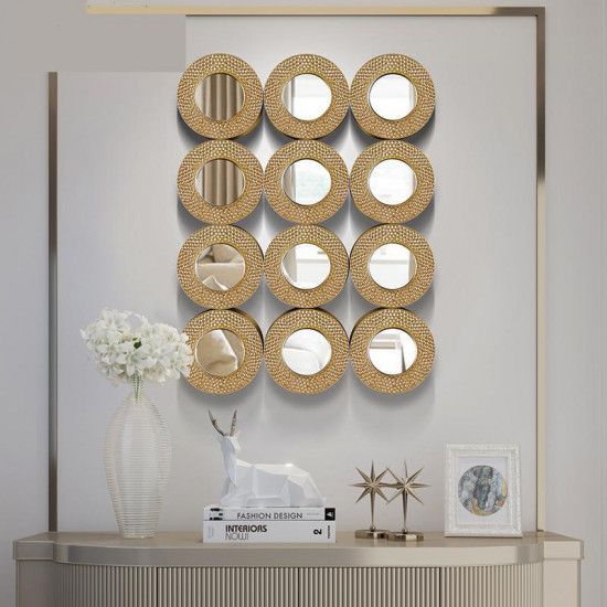 ديكور مرآة حائط اطار ذهبي 75×100 سم 
