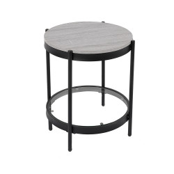 طاولة خدمة مفردة من الخشب والزجاج والمعدن 50*50 سم طاولة خدمة مفردة من الخشب والزجاج والمعدن 50*50 سم