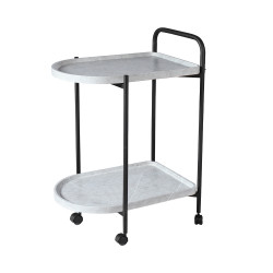 عربة تقديم 2 دور من الخشب والمعدن عربة تقديم 2 دور من الخشب والمعدن