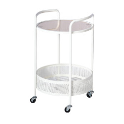 عربة تقديم 2 دور من الزجاج والمعدن عربة تقديم 2 دور من الزجاج والمعدن