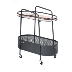 عربة تقديم 2 دور من الزجاج والمعدن عربة تقديم 2 دور من الزجاج والمعدن