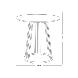 طاولة خدمة مفردة دائرية من الخشب والمعدن 70*70 سم طاولة خدمة مفردة دائرية من الخشب والمعدن 70*70 سم
