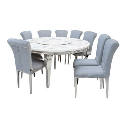 طاولة طعام رخام مع أرجل معدنية 8 كراسي طاولة طعام رخام مع أرجل معدنية 8 كراسي